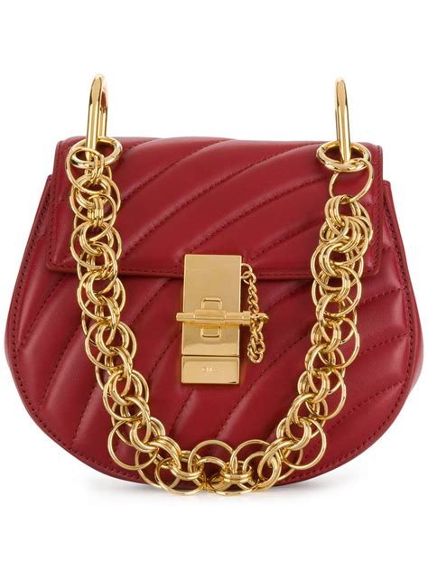 chloe drew bag burgundy.